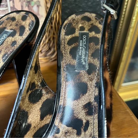 Dolce and Gabbana Décolleté Animal Print Pony Hair Heels Sling-backs - Picture 3 of 14